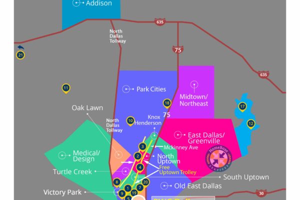pwc dallas areas and attractions map