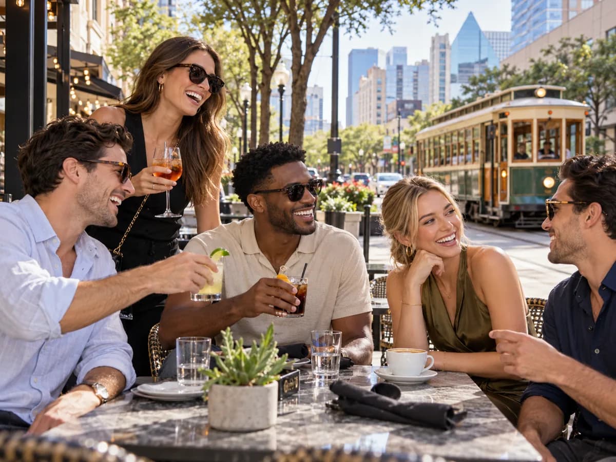 Friends spending time together on a neighborhood patio