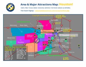 EY Houston Areas & Attractions Map