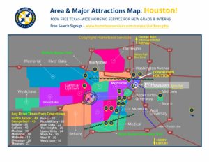 EY Houston Areas & Attractions Map