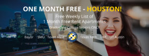 One month Free Rent Apartments in Dallas & Houston