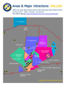 Dallas Areas and Attractions Map - Free PDF Download