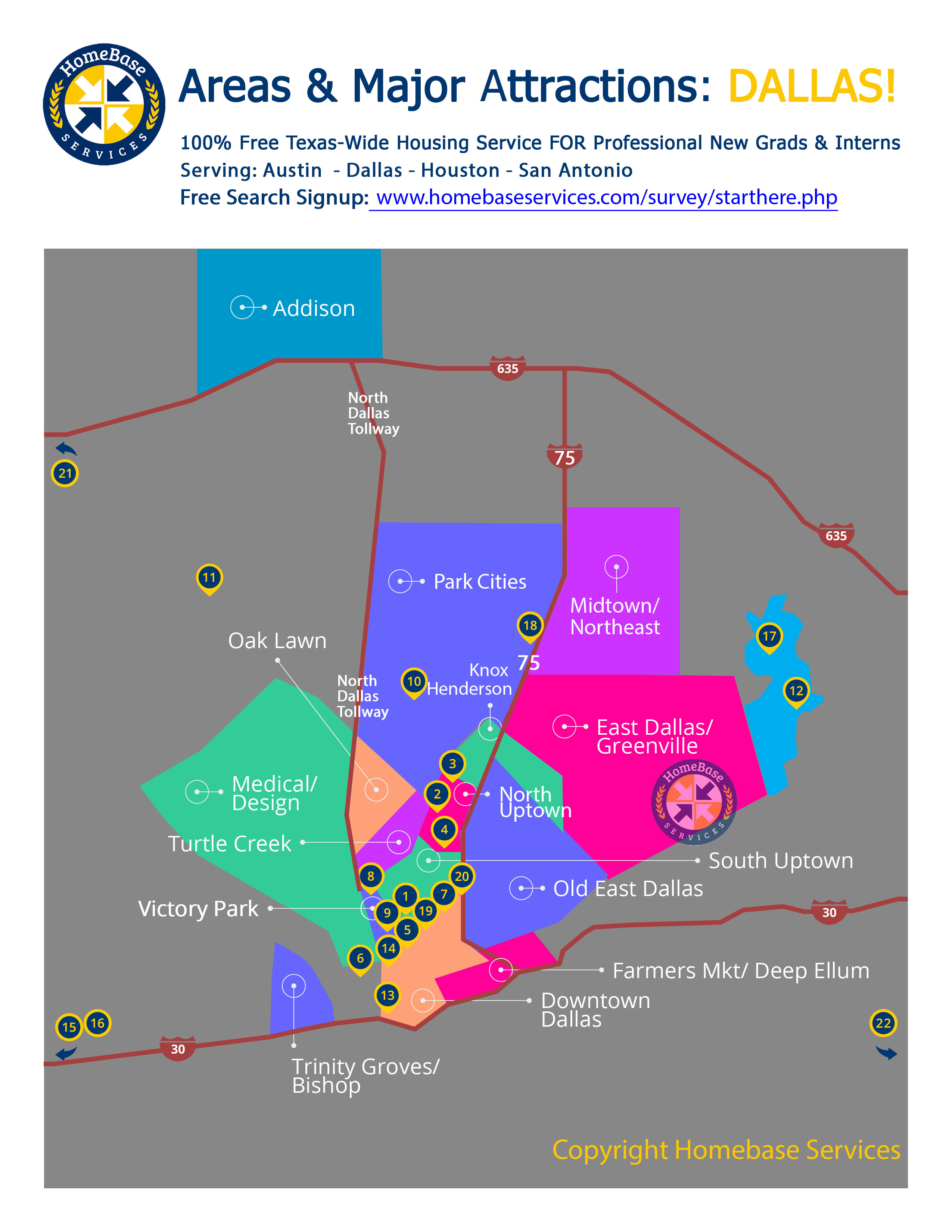 Dallas Areas and Attractions Map – For Dallas Apartments